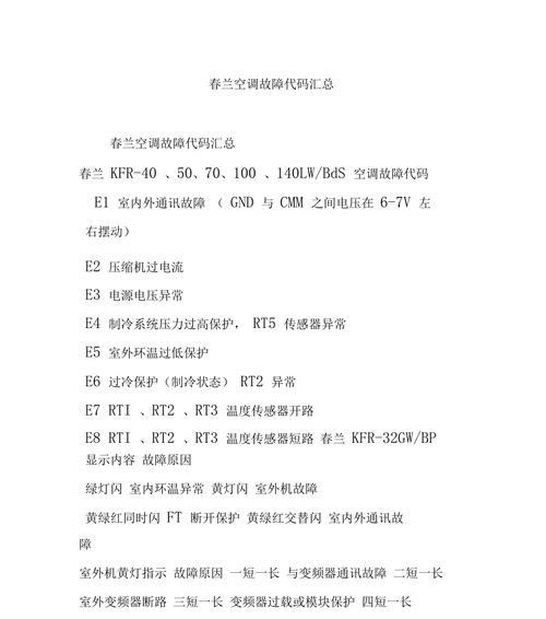 春兰空调故障代码88的原因与维修方法（解析春兰空调故障代码88的含义及解决方案）  第2张