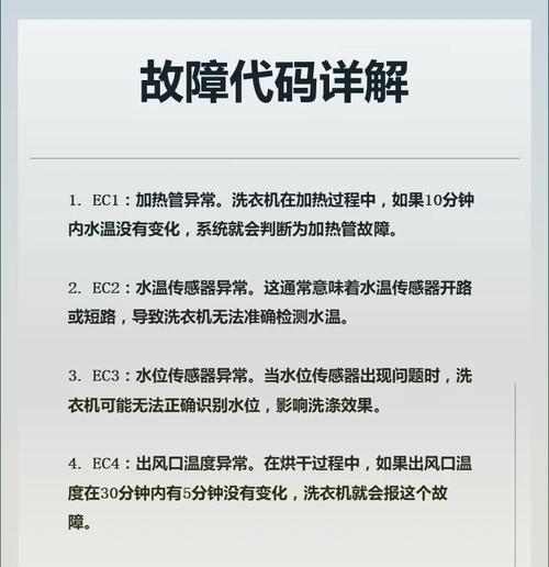 海尔洗衣机E7故障原因及处理方法（详解海尔洗衣机E7故障的具体处理方法）  第3张