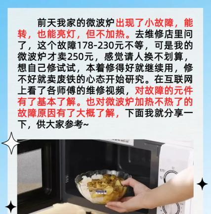 微波炉启动后不转的问题及原因（微波炉无法旋转的常见故障与解决方法）  第3张