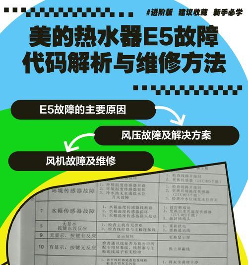 解决以史密斯热水器E5故障的有效方法（E5故障的原因和解决办法，让您的热水器重新正常工作）  第2张