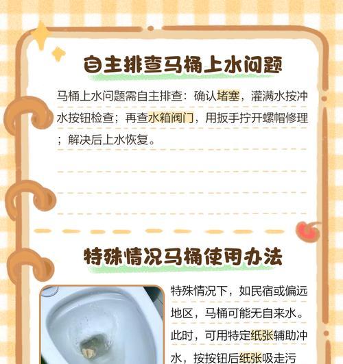 解决马桶不进水的问题（如何应对马桶不进水的情况）  第3张